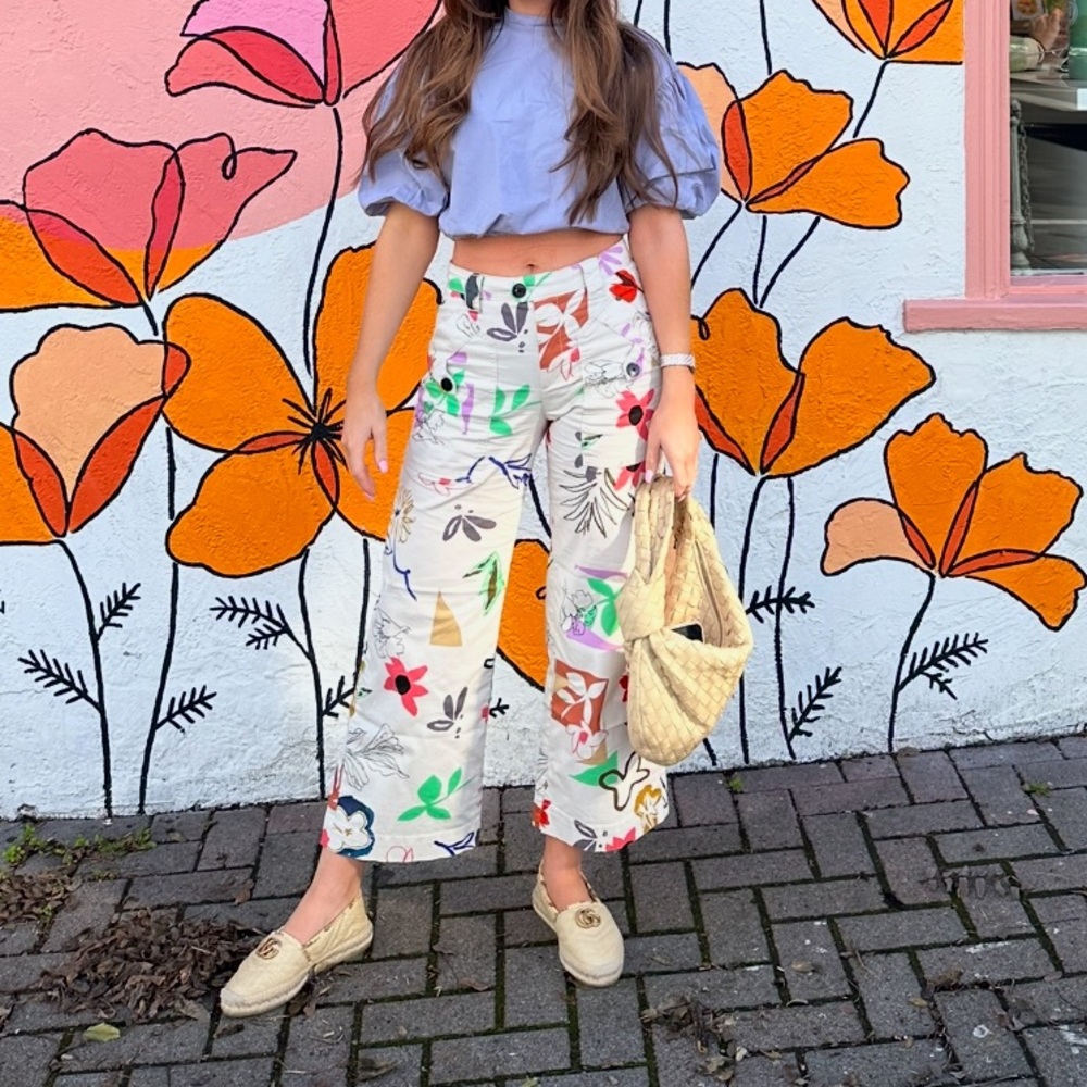 Anthropologie Multicolor Floral Pants